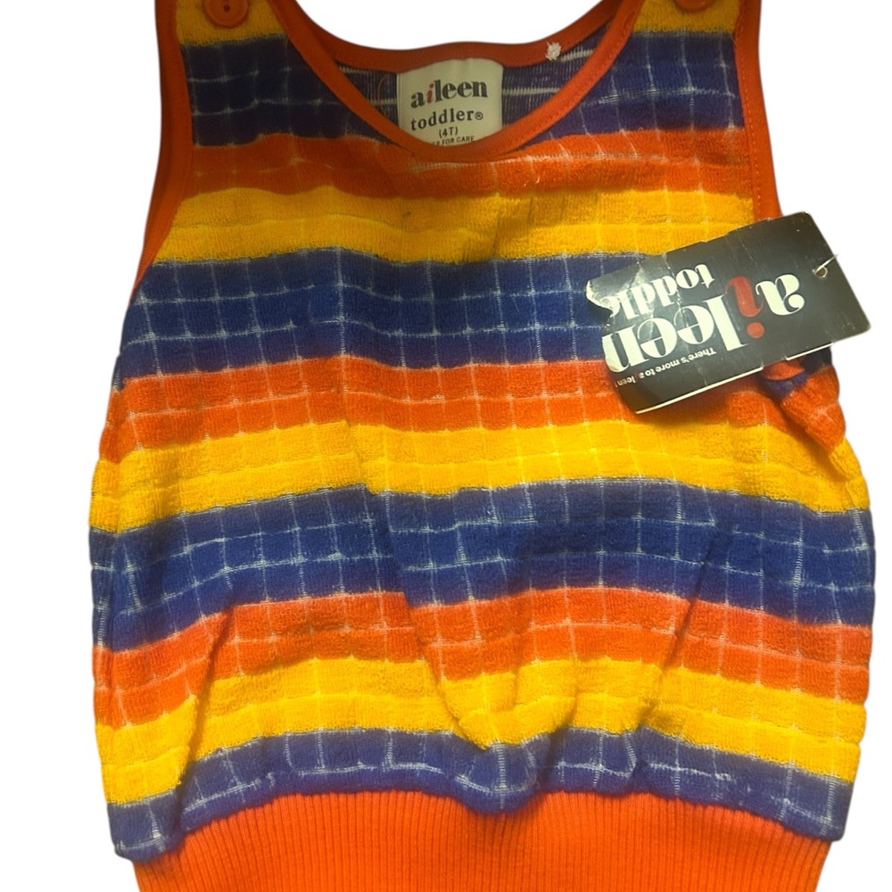 Aileen Vintage Colorful Striped Toddler Tank Top size 4T
